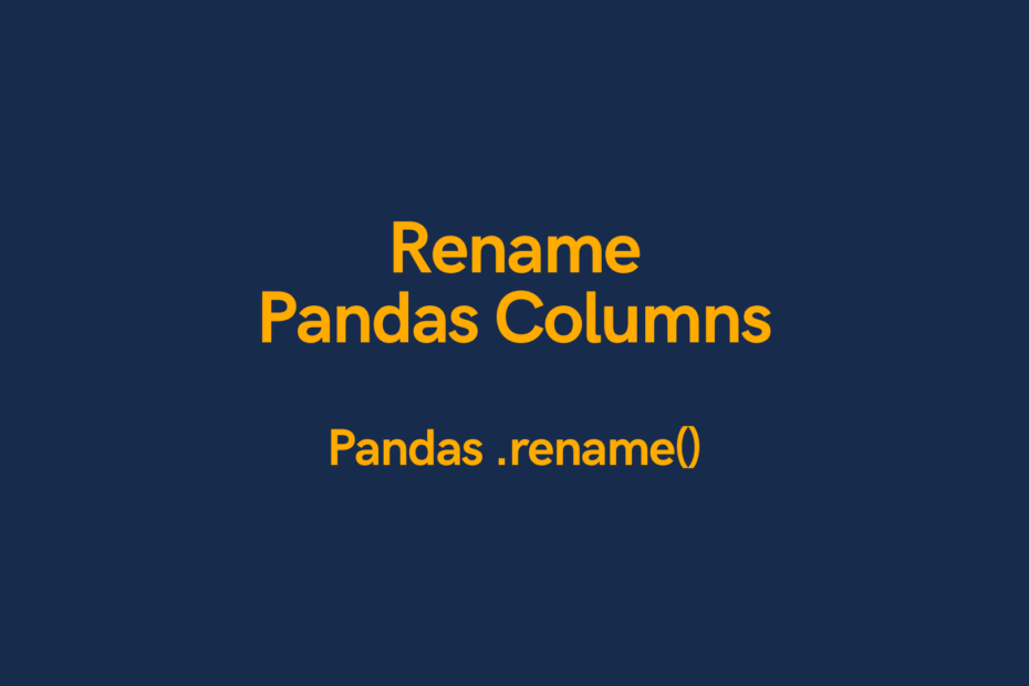 Pandas Rename Columns Cover Image