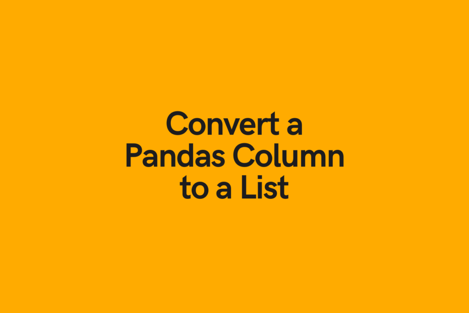Pandas Column to List Cover Image