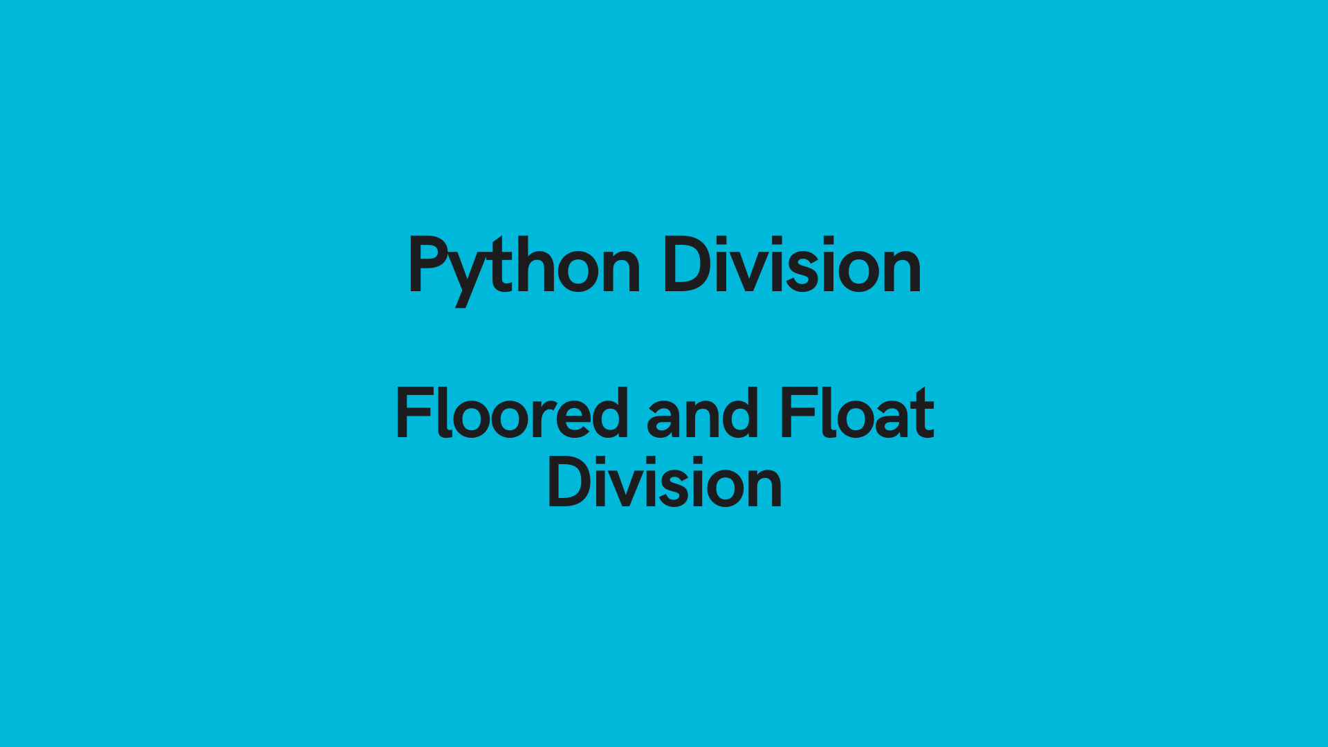 Python Division Integer And