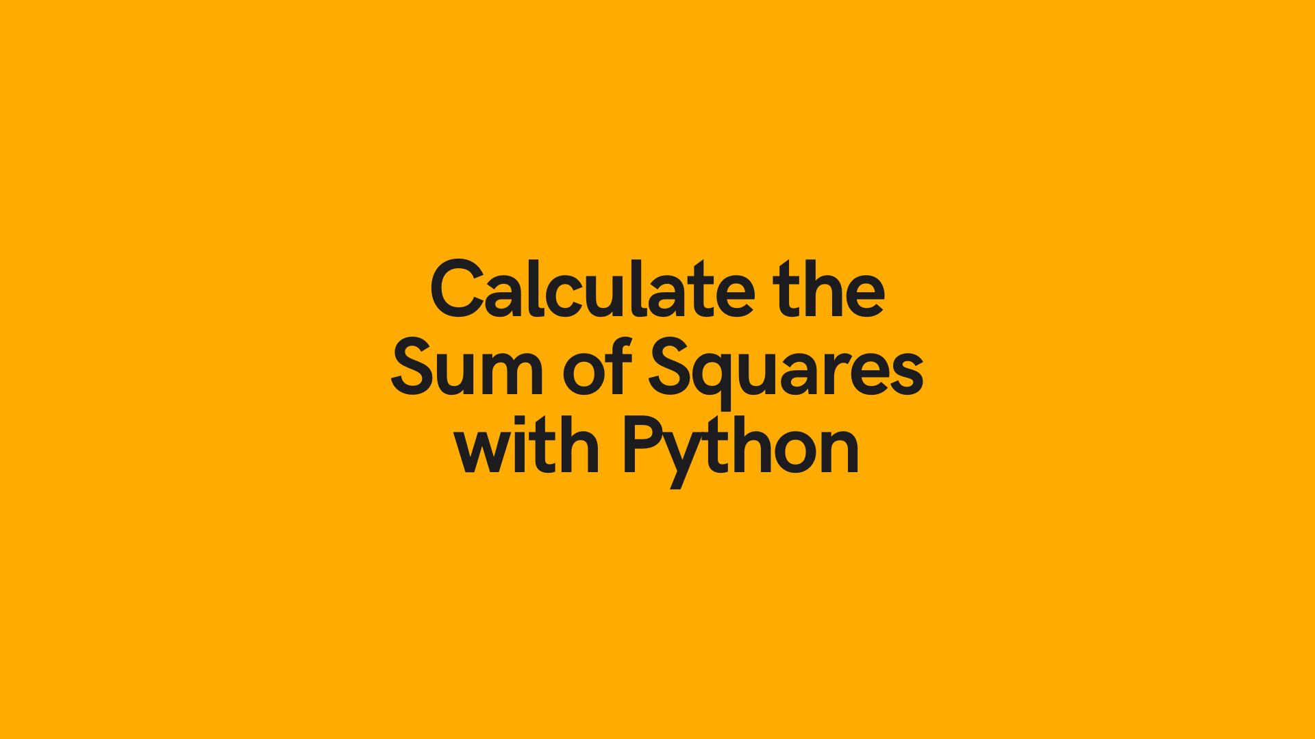 how to calculate sum of squares in python