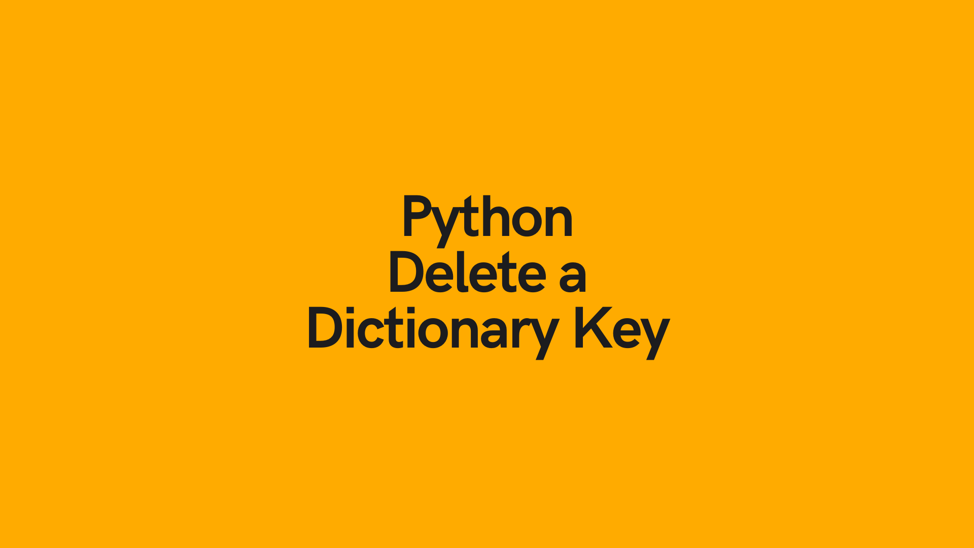 Delete Multiple Keys In Dictionary Python