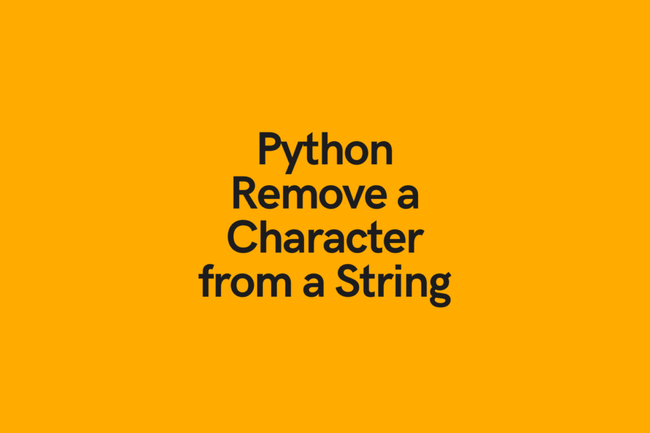 Python Remove a Character from a String Cover Image