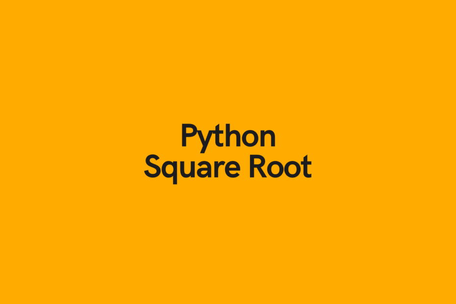 Python Square Root Cover Image