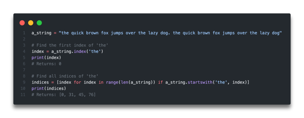 find index of substring in string javascript