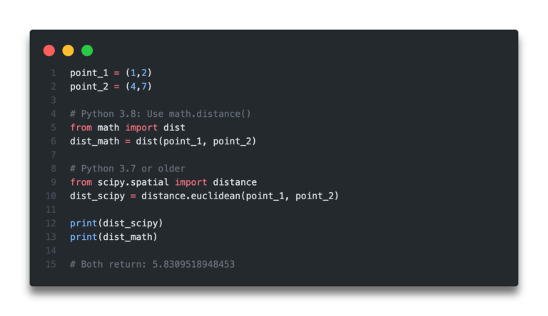 python-find-the-euclidian-distance-between-two-points-datagy