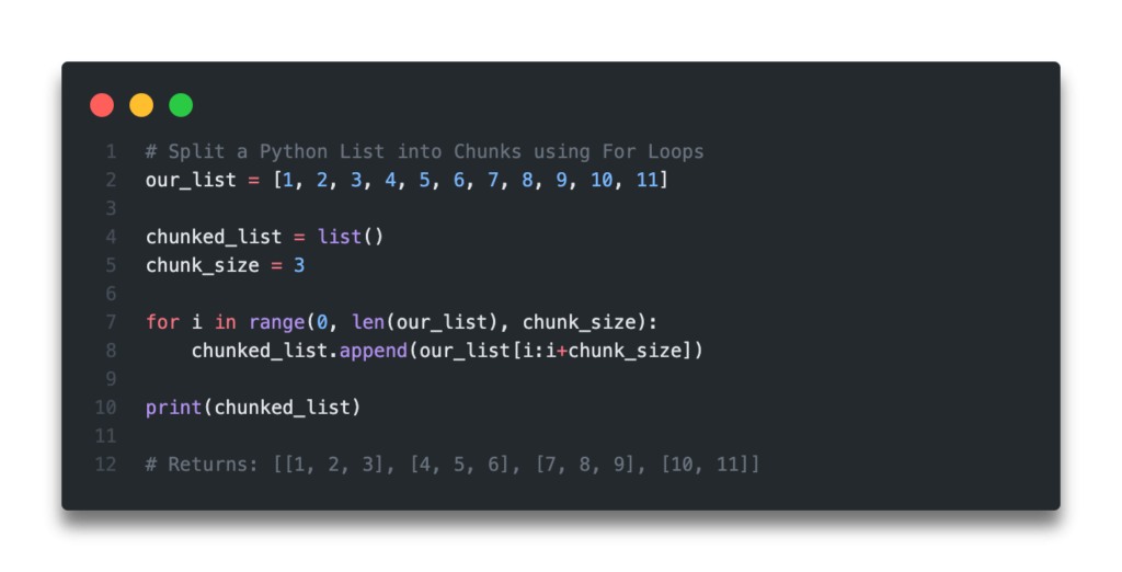 Quick Answer - Split a Python List into Chunks