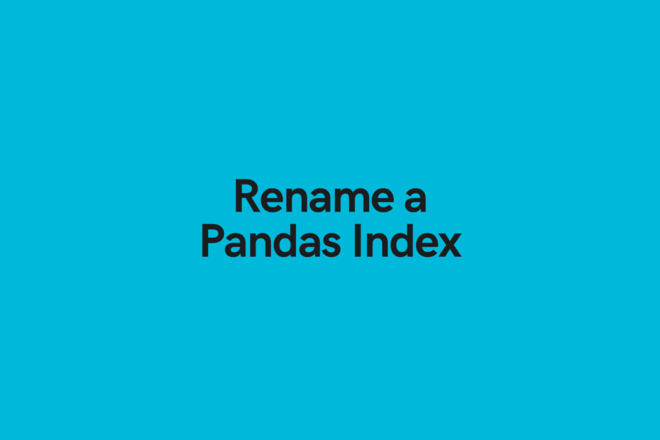 Rename By Index Pandas