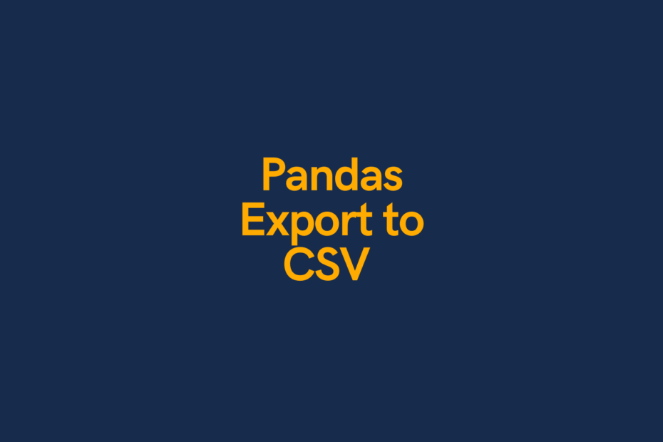 Pandas Export to CSV Cover Image