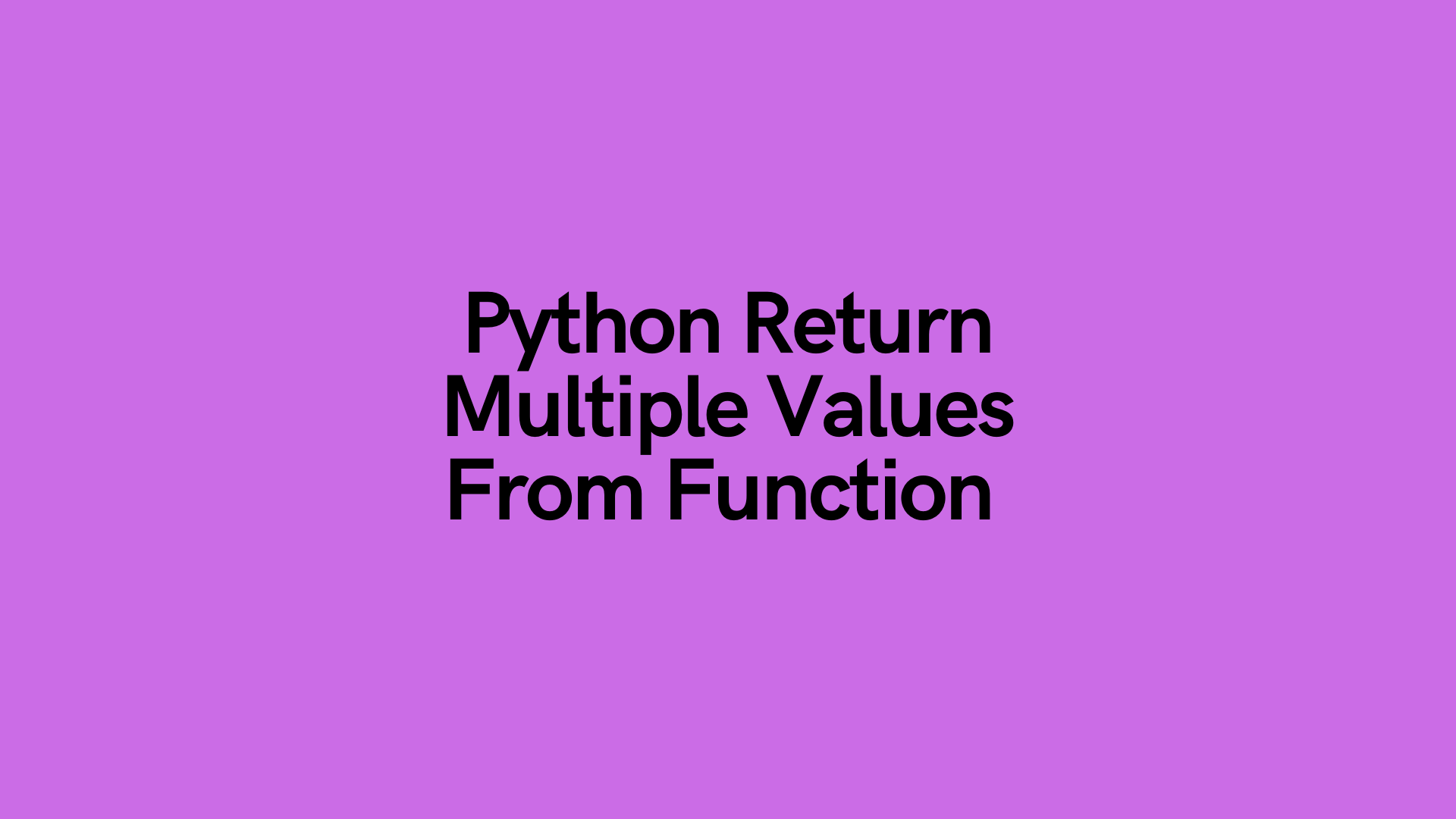 Can A Method Return Multiple Values