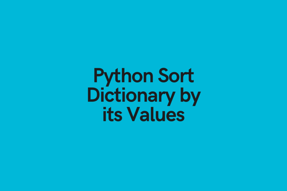 Dictionary Values Sort Python