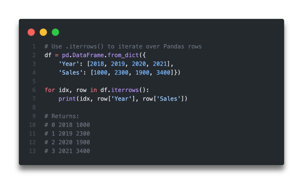 Quick Answer - Iterate over a Pandas Dataframe Rows