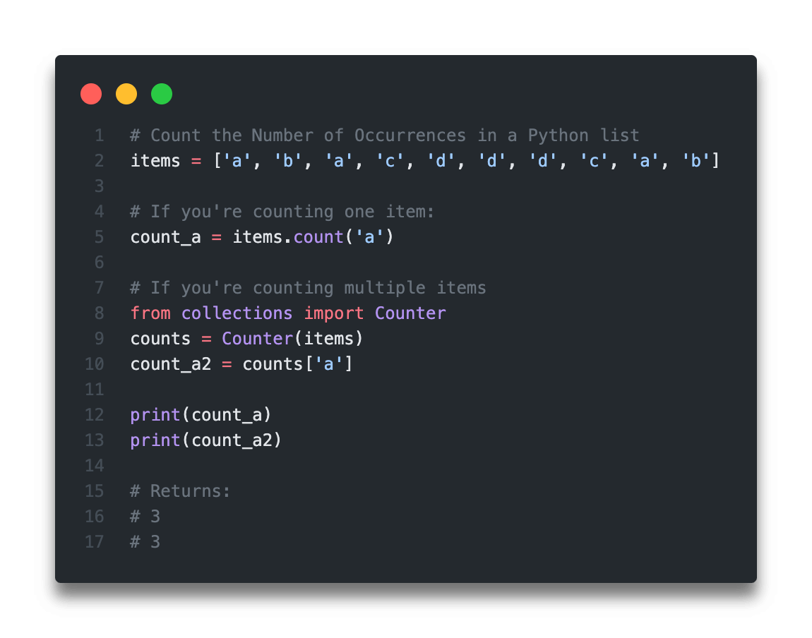 count repeated elements in list python