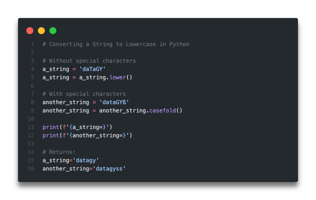 python-lowercase-string-with-lower-casefold-and-islower-datagy