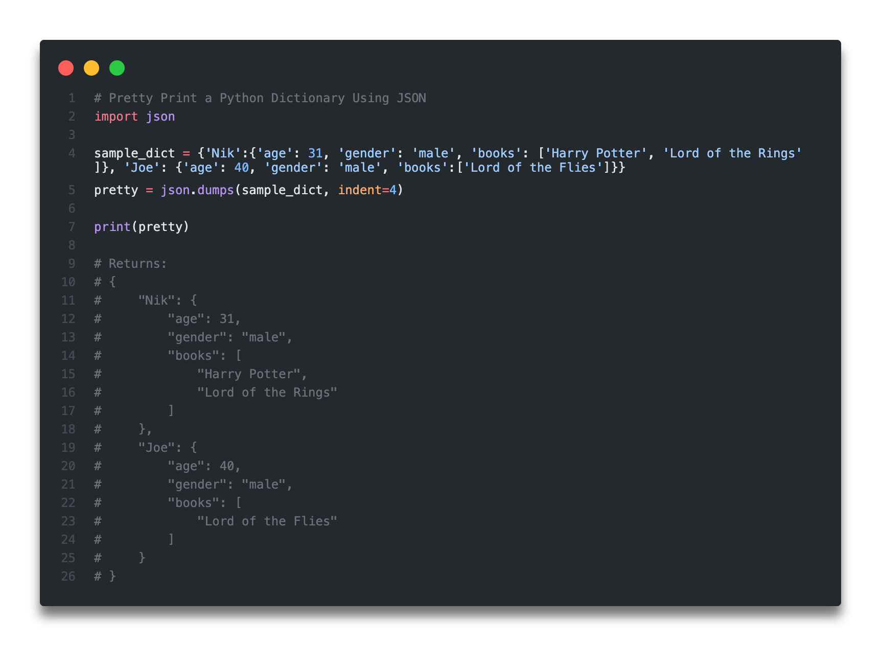 Print Size Of Dict Python