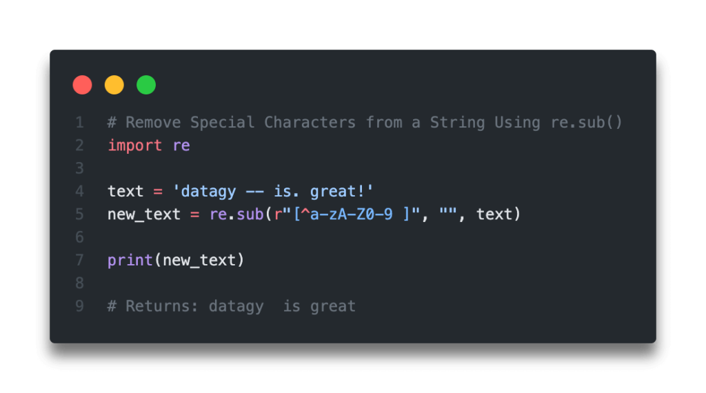 Python Delete Special Characters In String