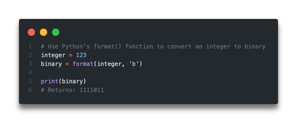 python int to binary