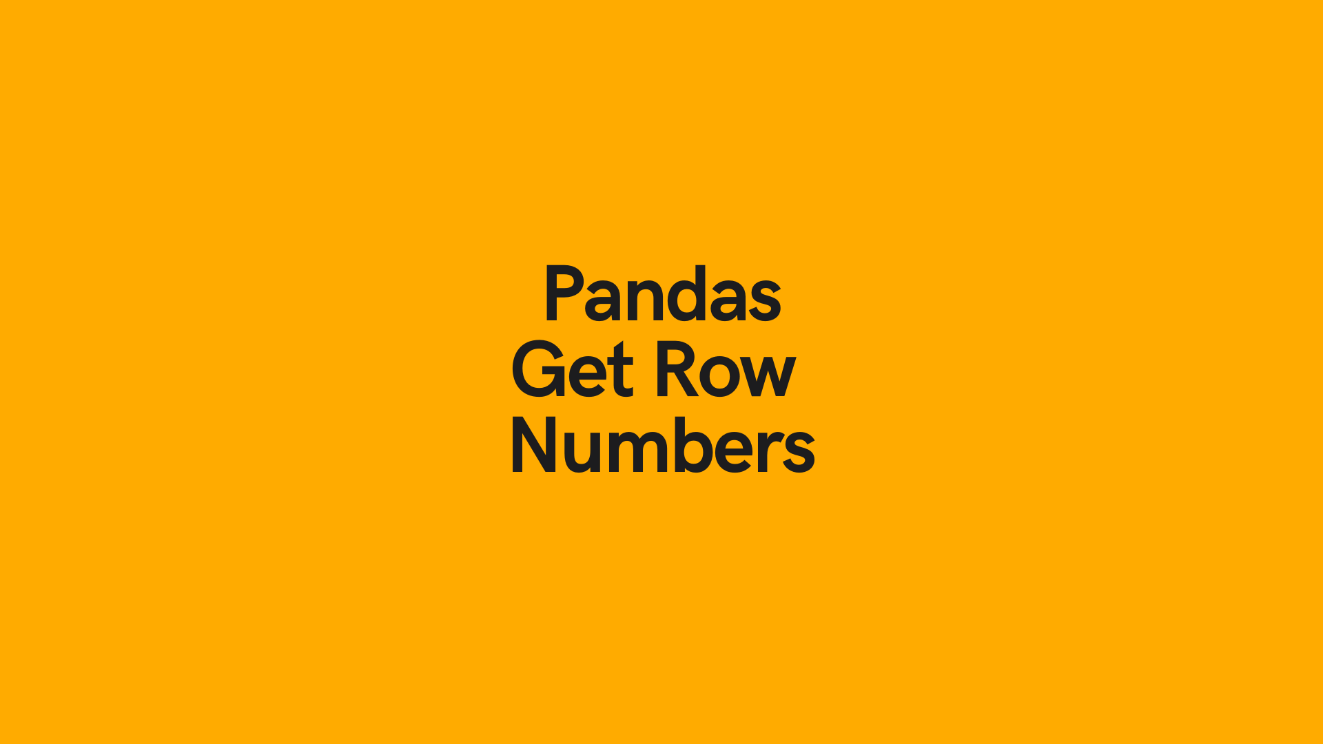 Python Pandas Get Row Number By Value