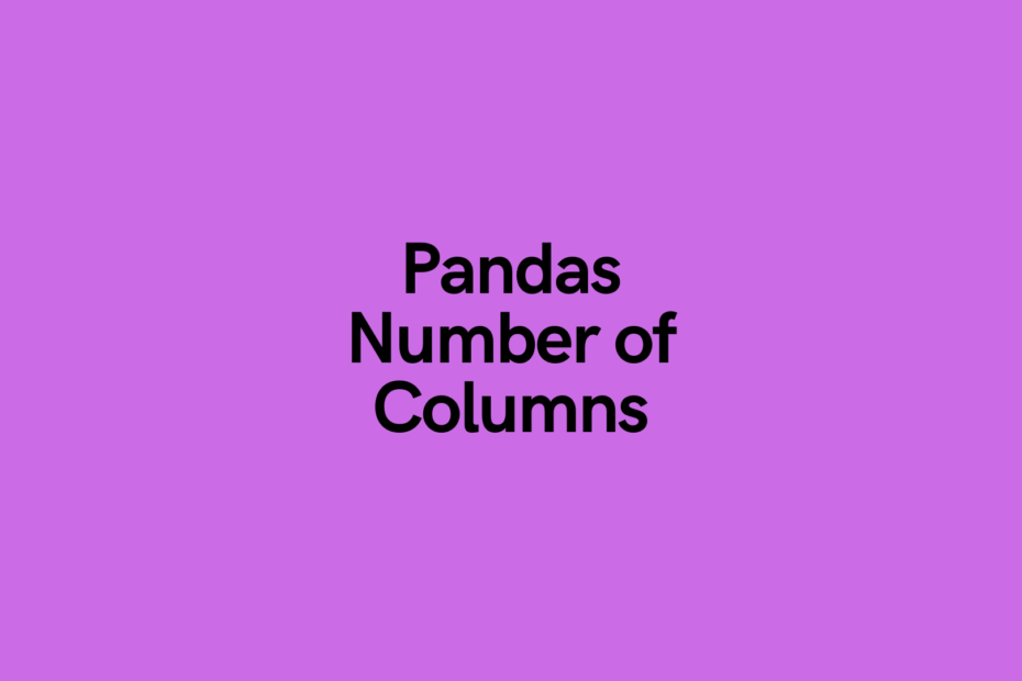 Pandas Number of Columns Count Cover Image