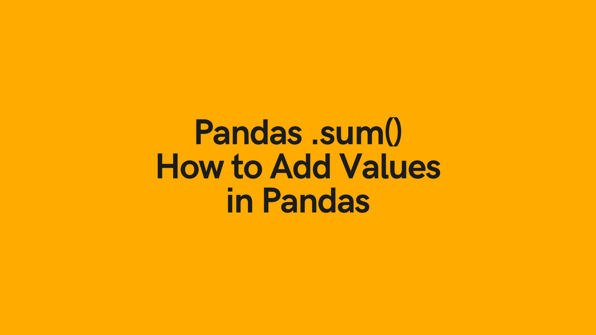 Pandas Dataframe Sum Rows