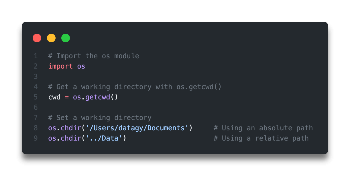 Python Get and Change the Working Directory • datagy