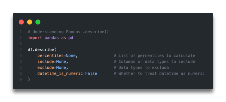 Pandas Describe Missing Values