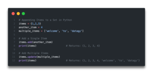 How to Append to a Set in Python: Python Set Add() and Update() • datagy