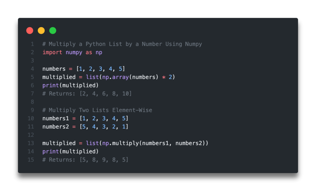 Python: Multiply Lists (6 Different Ways) • datagy