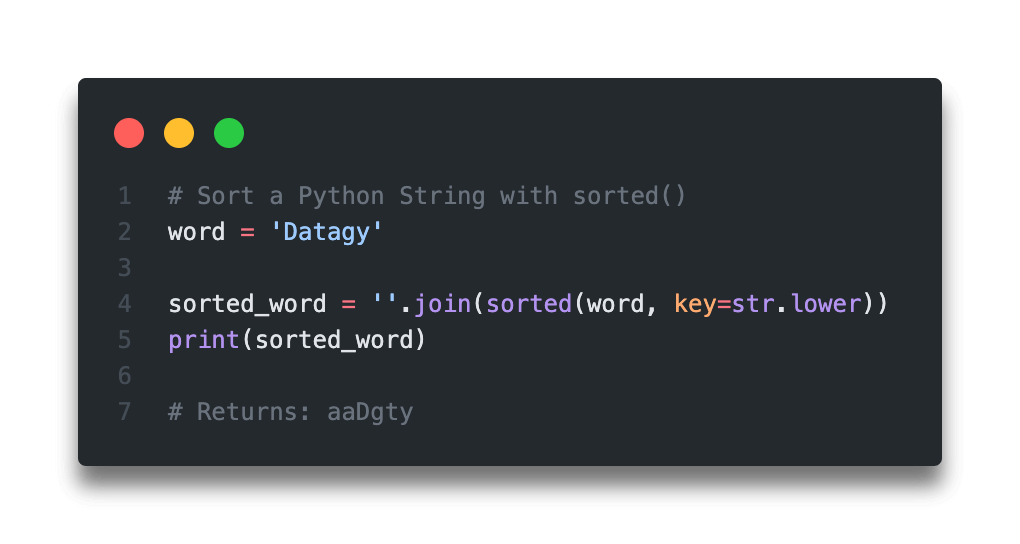 Sort Characters In String Python