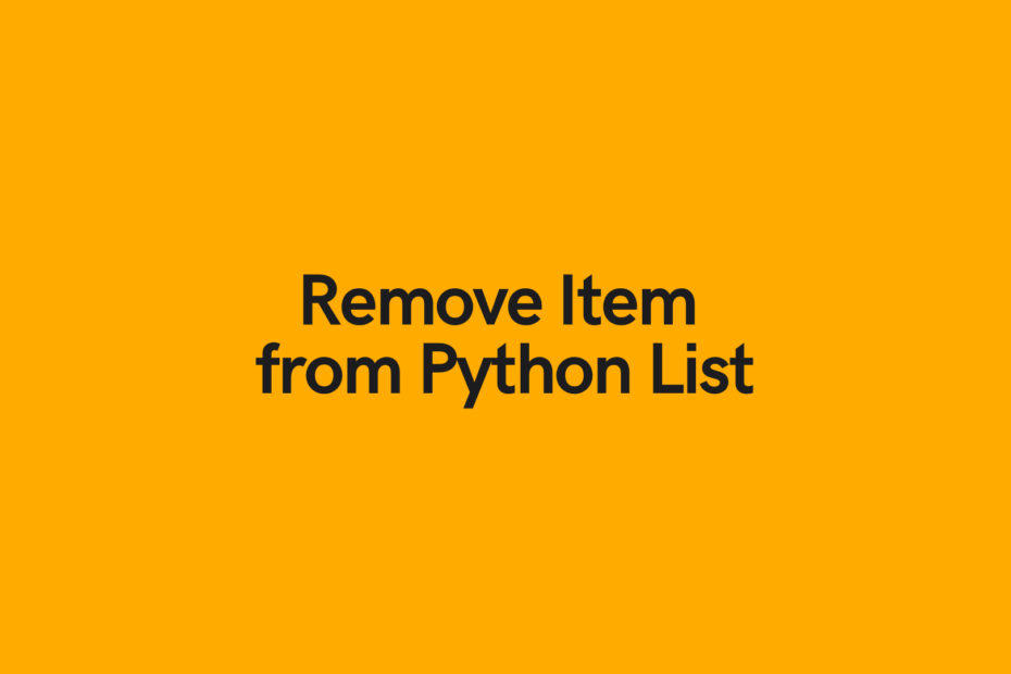 Remove an Item from a Python List Cover Image