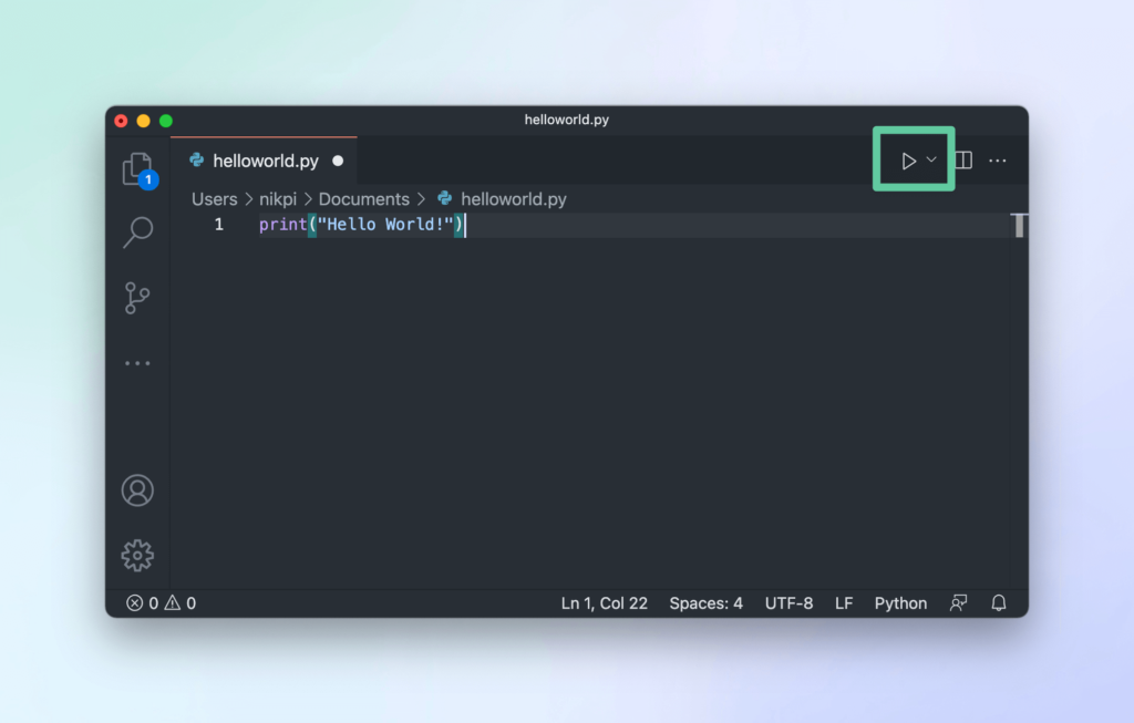 Running Your First Python Script on VS Code on macOS