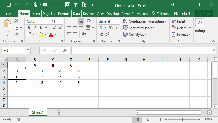 01 - Saving Pandas DataFrame to Excel with Index